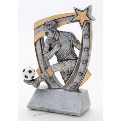 Male Soccer 3-D Star Resin - 6"
