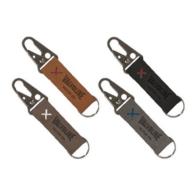 Busker Leather Keychain with Antique Nickel Carabiner