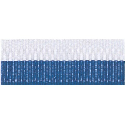 Blue/White Neck Ribbon w/Snap Clip (7/8")
