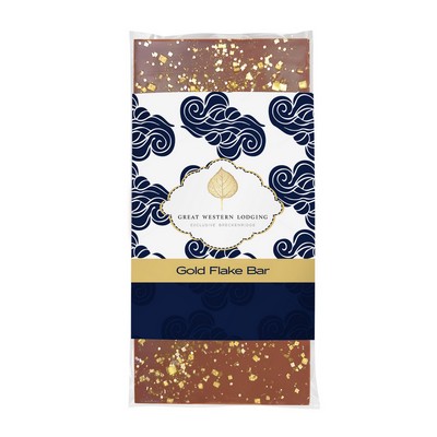 3.5 Oz. Contemporary Belgian Chocolate Bar w/ Gold Flakes
