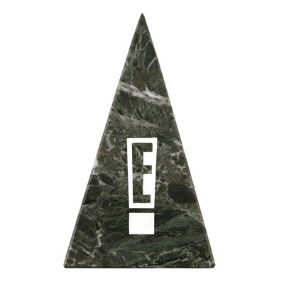 Medium Jade Leaf Green Marble Pyramid Award (3"x5"x3")