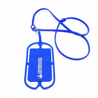 Silicone Lanyard w/Phone Holder/Wallet