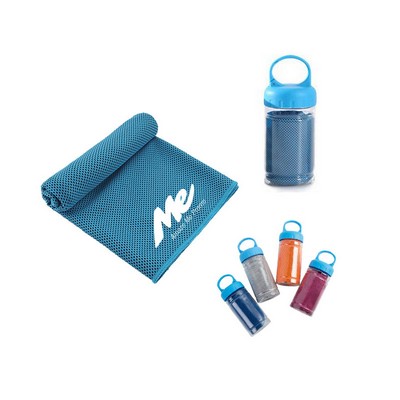 Cooling Towel w/ Carabiner Bottle