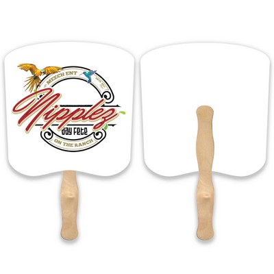 Lightweight Full Color Single Sided Bread Shape Paper Hand Fan