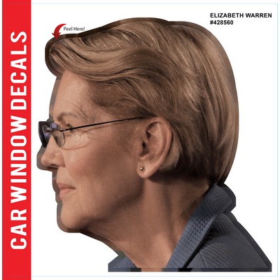 Elizabeth Warren Ride-Along Car Mesh Head | Left Window Peel Off