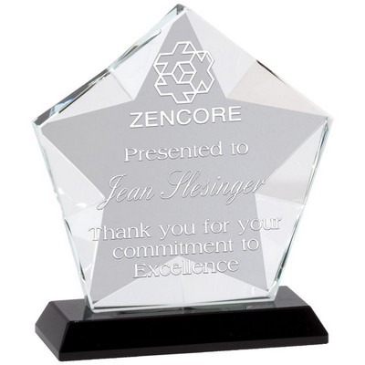 Optical Crystal Frosted Star Award (4 ¾" x 5 ½")