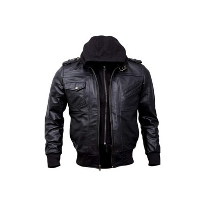 Cotton-padded Leather Jacket