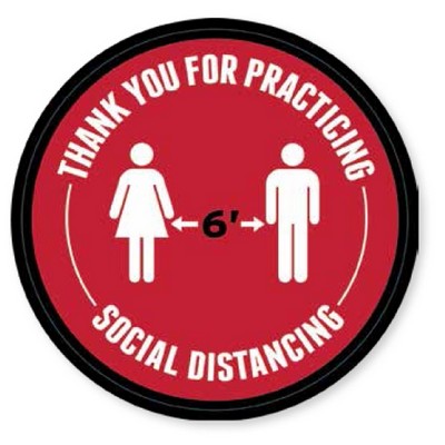 6' Apart Floor Decal (12"x12")
