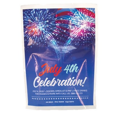 Full Color White 1-Sided Plastic Bags w/Gusset (9" x 12" x 2")