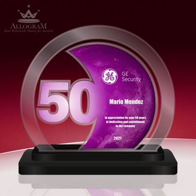 50 Years of Service Circle in choice of colors. 5.5" tall by 6.6" wide