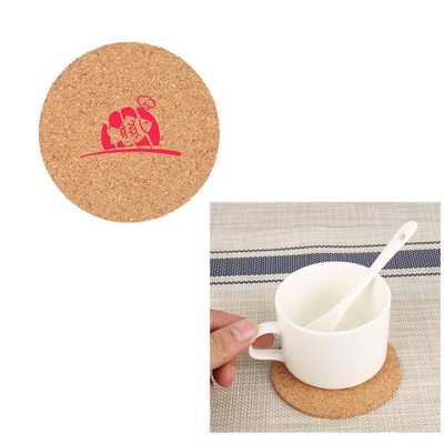 Round Natural Cork Coaster