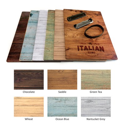 Full Color Menu Board with Clip OR 2 bands (9"x13"x1/4")