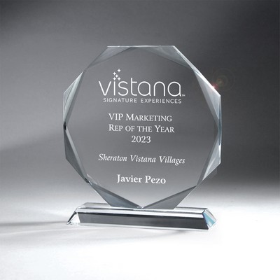 Faceted Edge Circle on Slant Base (7"x8"x2")