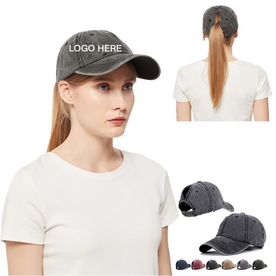 Vintage Ponytail Baseball Cap
