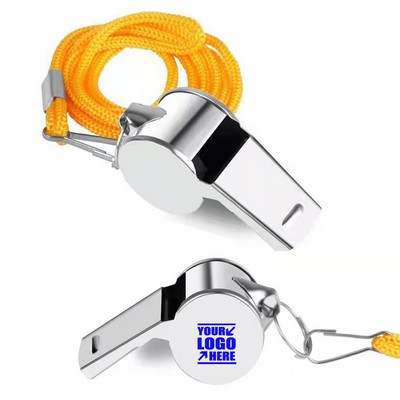 Stainless Steel Hipat Whistle w/Lanyard