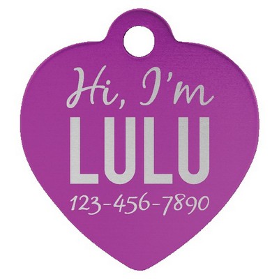 Anodized Aluminum Purple Heart Pet Tags, Engraved, 1 1/4" x 1 1/4"