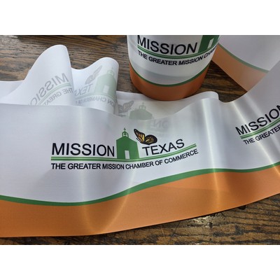 Cut Edge Polyester Satin Acetate Florist Ribbon w/Dye-Sublimation (12" x 50 Yard Roll)