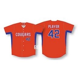 Full Button Up Baseball Jersey w/Contrasting Sides