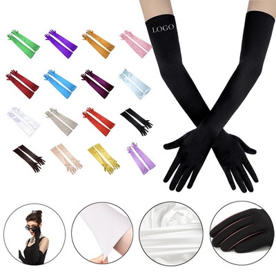 Women's Long Satin Finger Gloves