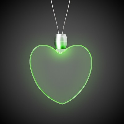 24" Green Heart Light-Up Pendant Necklace(Digi-Printed)
