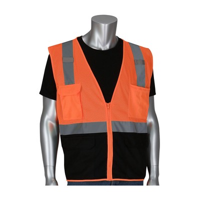 PIP® Class 2 Value Mesh Hi-Viz Black Bottom Vest