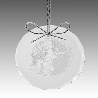 3" Round Starfire Glass Faceted Ornament