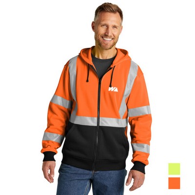 CornerStone® ANSI 107 Class 3 Heavy-Duty Fleece Full-Zip Embroidered Hoodie