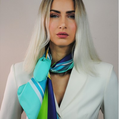 30" x 30" Custom Printed Luxury 100% Silk Square Ladies Scarf