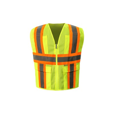 High Visibility Flame Retardant Vest, Class 2, Lime, Mesh