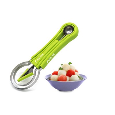Carespot Melon Baller Scoop Set, 4" 1 Stainless Steel Melon Cutter Watermelon Scooper