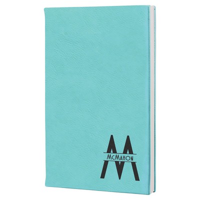 5 1/4" x 8 1/4" Teal Leatherette Journal