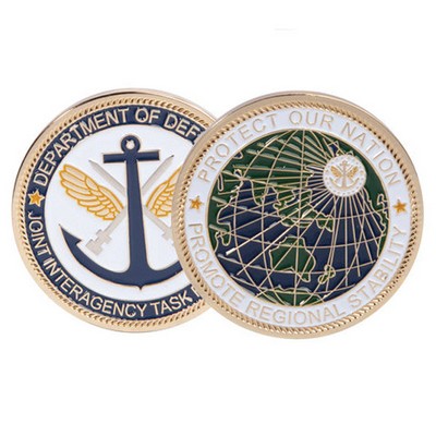 2" Challenge Coin - Zinc (4 Colors on 1 Side)