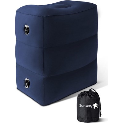 Inflatable Foot Rest Pillow for Travel, Kids/Adults Airplane Travel Pillow-Adjustable Height Cushion
