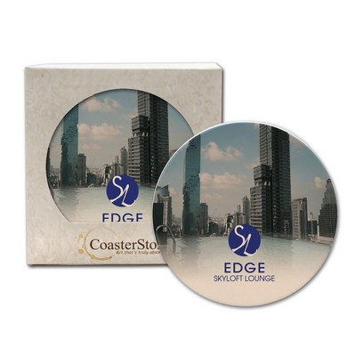 CoasterStone Round Absorbent Stone Coaster - Single (4")