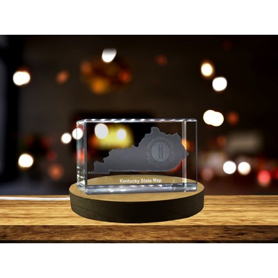 Kentucky 3D Engraved Crystal Trophy Award - Recognition Keepsake