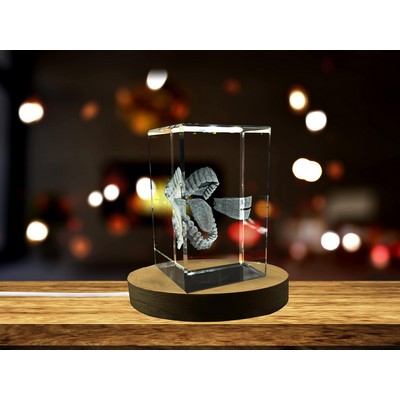 Mouth Art 3D Engraved Crystal Trophy Award w/LED Base Light for Doctors