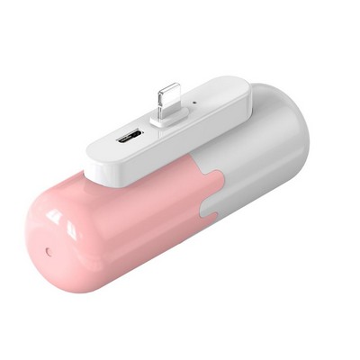 4500mAh Capsules Portable Charger W/Built In Cable Power Bank