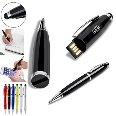 3-in-1 USB Flash Drive Touch Stylus Ball-Point Pen-8 GB