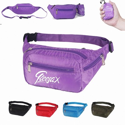 Folding Sports Nylon Waist Fanny Pack