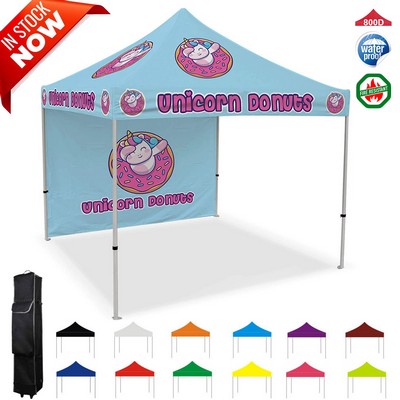 10'x10' Custom Canopy with Single Side Full Back Wall