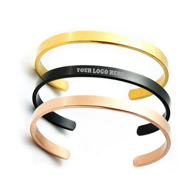 Engraved Cuff Bracelet In Silver