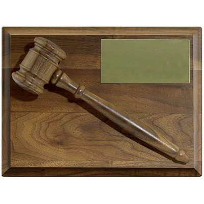 6" X 8" Plaque With Gavel And Brass Plate