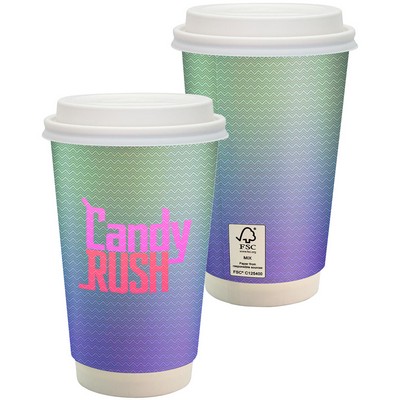 16 oz Full Color Paper Cup with Lid