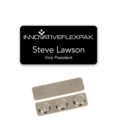 Name Badge. Black Plastic - 1.5X3 Laser Engrave To White