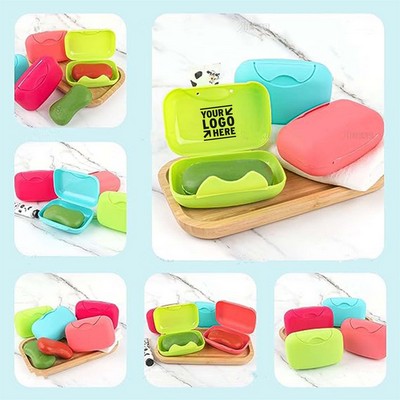 Portable Plastic Soap Box with Lid for Travel