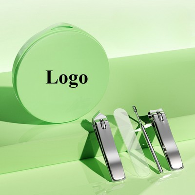 New 4" 1 Nail Clipper Manicure Set w/Round Box