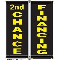 18 Oz. Nylon Pole Banner Set - 2nd Chance Financing (3'x8')