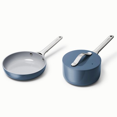 Caraway Nonstick Ceramic Minis Duo Cookware Set - Fry Pan & Saucepan Navy