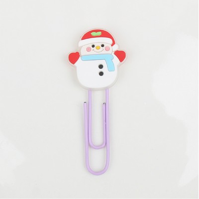 Snowman Paper Clip Dark Luminous Charm Custom Shaped Bookmark Paper Clasp Noctilucent Charm Clip