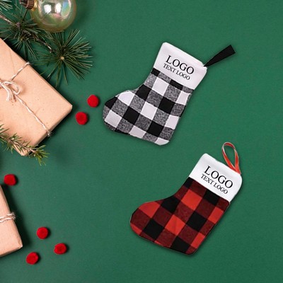 Plaid Christmas Stocking Ornament (Small)